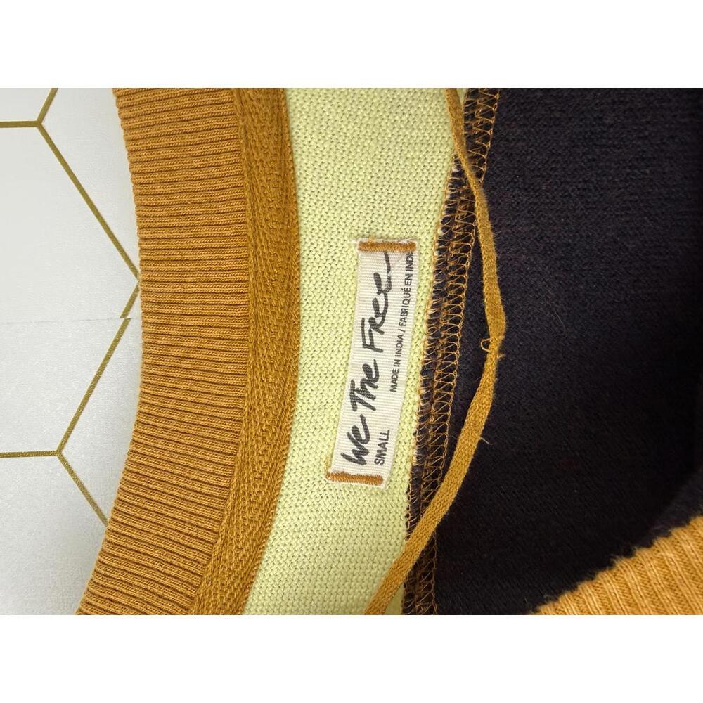 We The Free Dark Yellow Lightweight Boho Sinead 3/4 Sleeve Tee - Size - Small - Picture 5 of 6